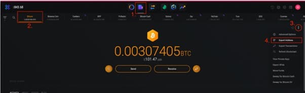 Exodus -  export wallet address