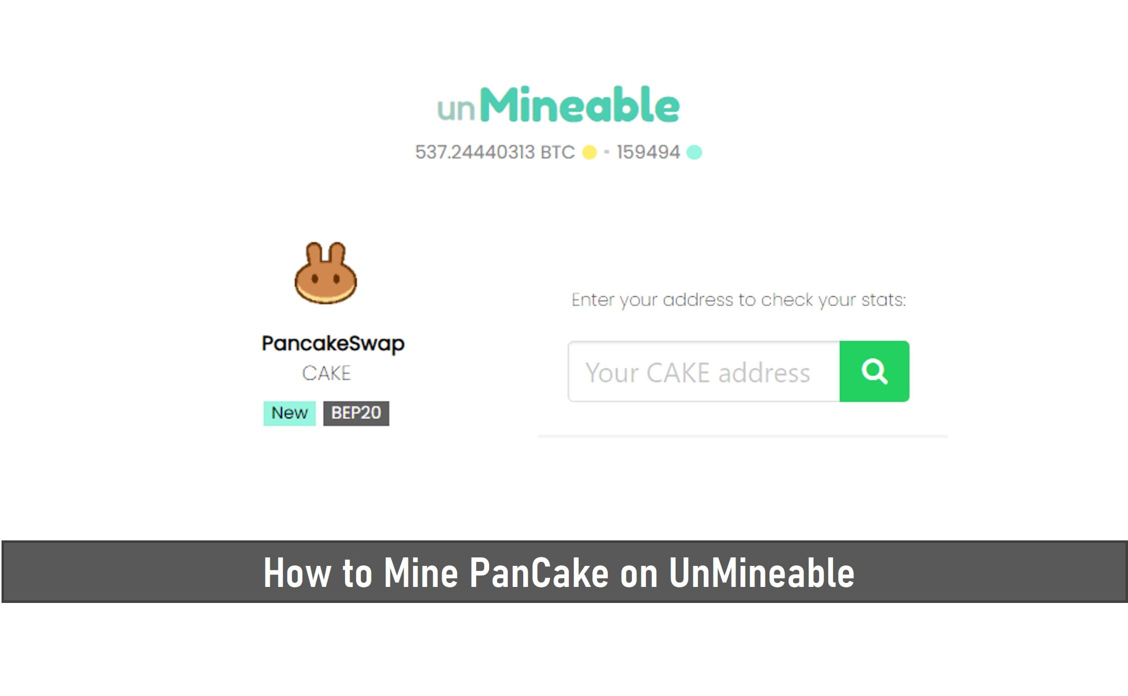 How to Mine PanCake on UnMineable