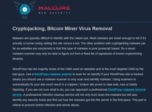 Malcure web security