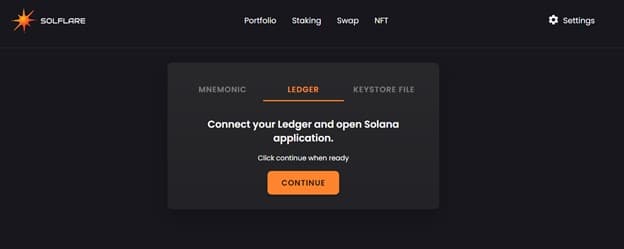 Ledger Nano X Hardware Wallet + SolFlare Wallet