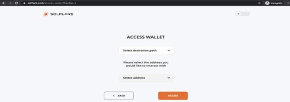 Solflare wallet -  derivation path
