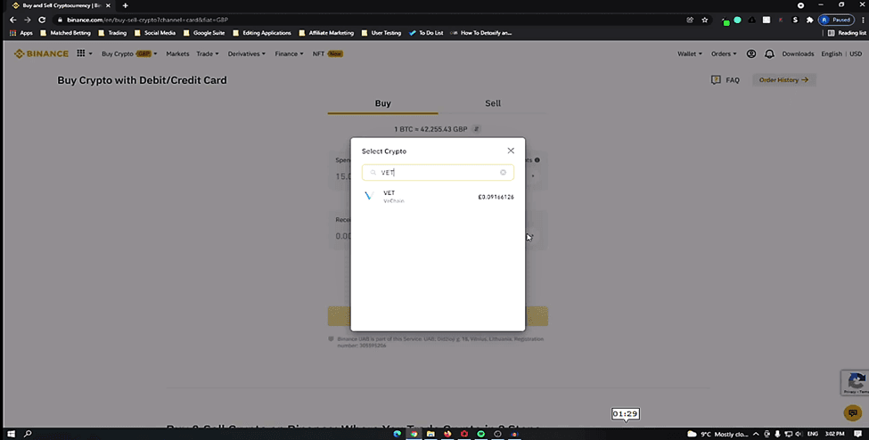 How To Buy VeChain On Binance