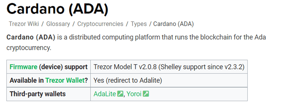 How to Stake Cardano on Trezor Model T