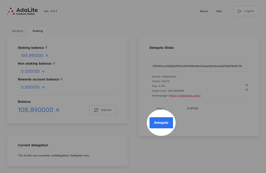 AdaLite - How to Stake Cardano on Trezor Model T