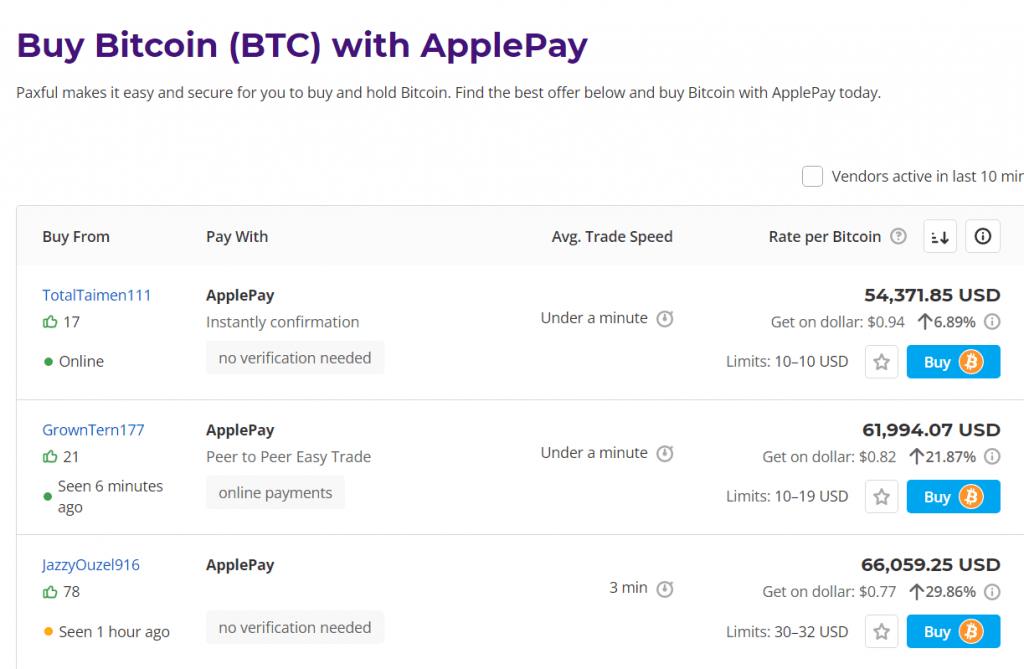 Paxful - How To Buy Bitcoin On ApplePay