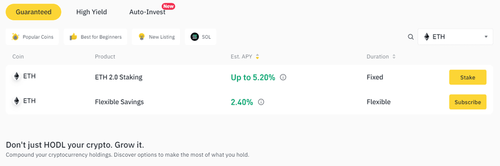 Binance - 5 Best Places To Stake Ethereum