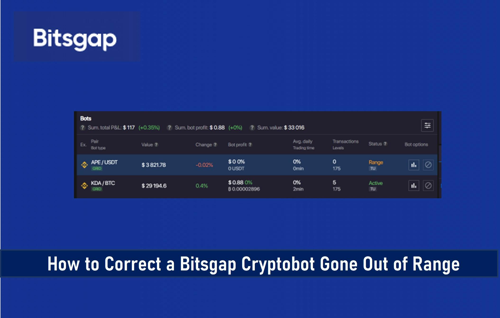 How to Correct a Bitsgap Crypto Bot Gone Out of Range