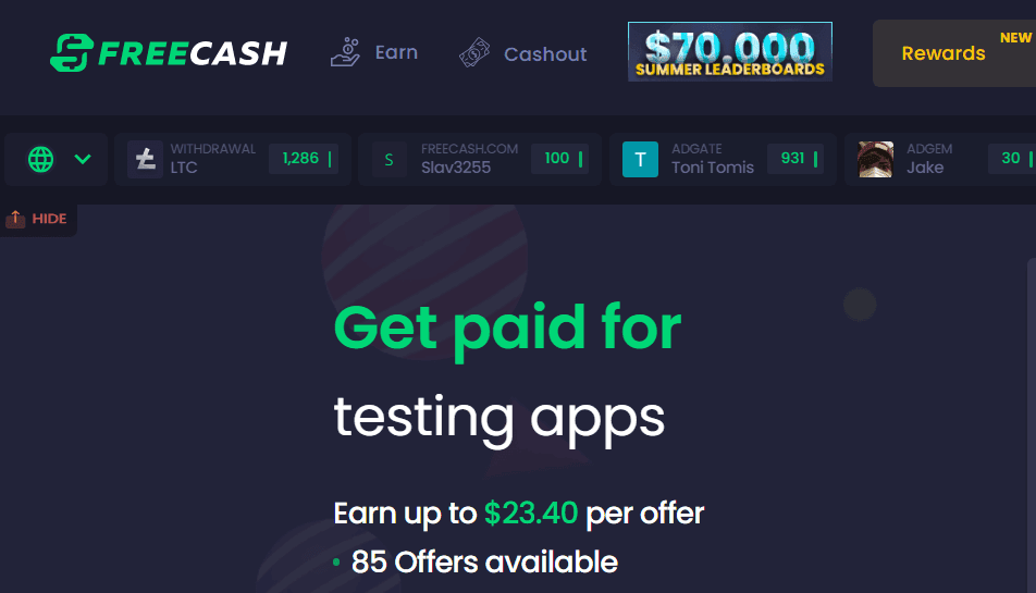 FreeCash - 5 Best Websites To Earn Crypto For Free In 2022