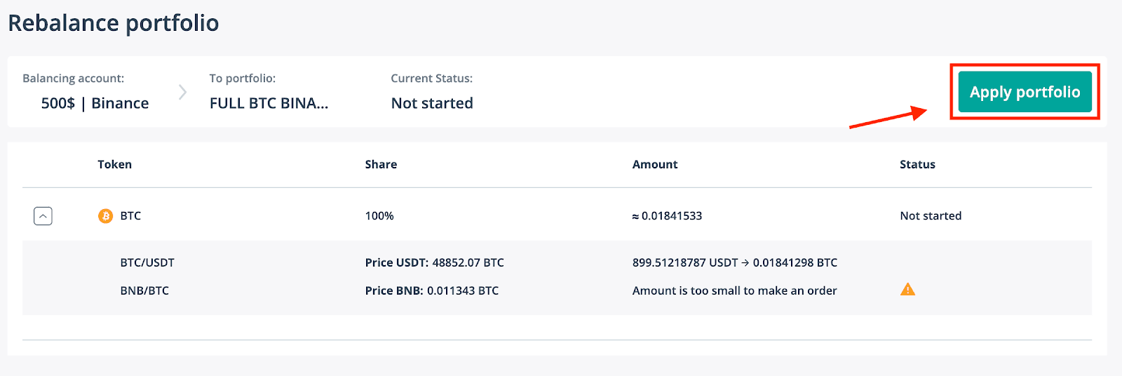 3Commas rebalance portfolio