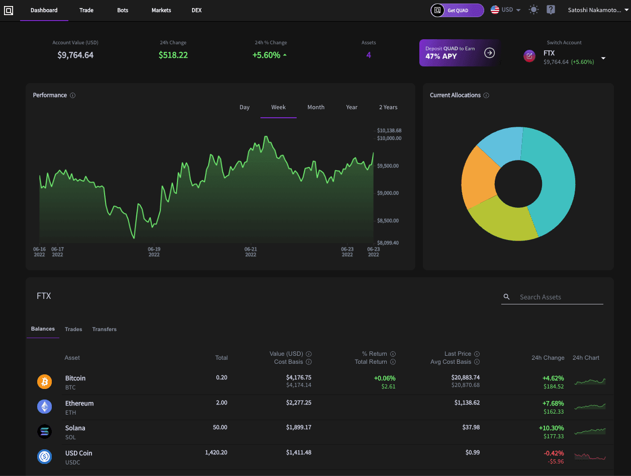 Quadency dashboard 